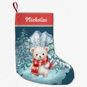 Niedlicher Eisbär zu Weihnachten im Winter Onederl Kleiner Weihnachtsstrumpf (Vorderseite)