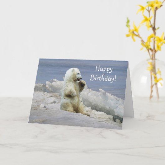 Niedlicher Eisbären-Cub und arktische Eisbären zum Karte (Gelbe Blume)