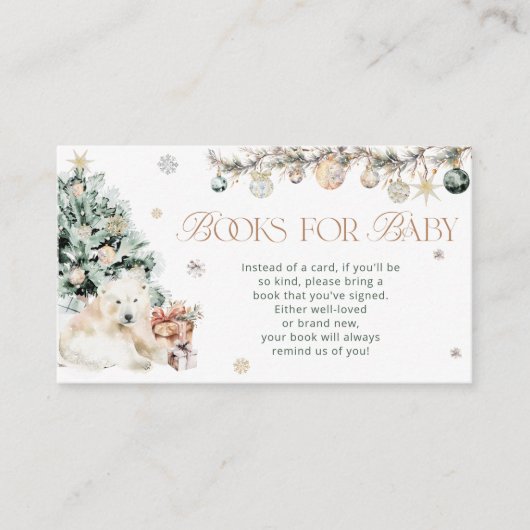 Niedlicher Eisbärenbücher für das Baby Ticket Begleitkarte (Vorderseite)