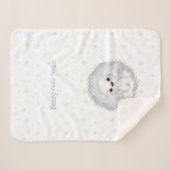 Niedlicher Eisbärenjunge Name Winter Warm White Bl Sherpadecke (Vorderseite (Horizontal))