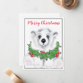 Niedlicher Eisbärenkuchen Mitteilungskarte (Vorderseite/Rückseite Beispiel)