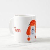 Niedlicher Eisbärenkuppel in Red Winter Hat Weihna Kaffeetasse (Vorderseite Links)