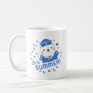 Niedlicher Eisbärensailor in der Sommerhitze Kaffeetasse