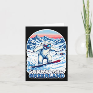 Niedlicher Eisbärensnowboarden in Grönland Karte