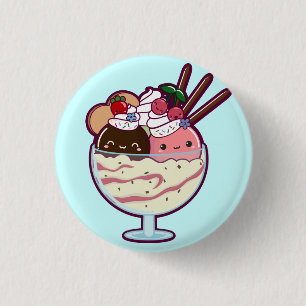 Niedlicher Eiscreme-Eiscremebecher Button