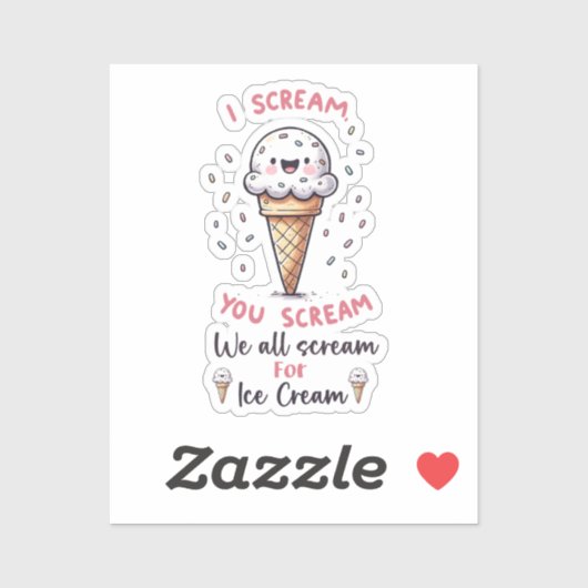 Niedlicher Eiscremepuffer Aufkleber (Blatt)