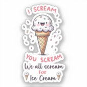 Niedlicher Eiscremepuffer Aufkleber (Vorderseite)