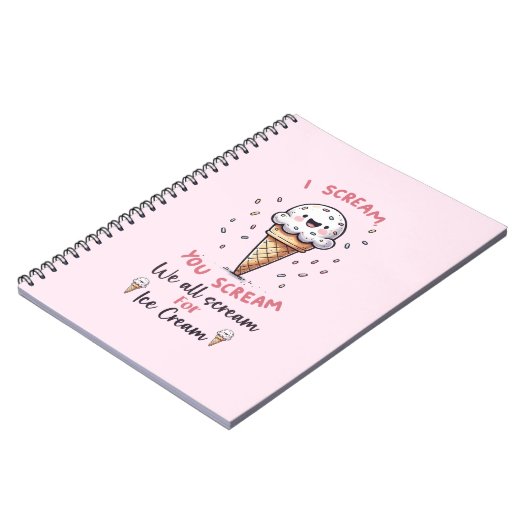 Niedlicher Eiscremepuffer Notizblock (Linke Seite)