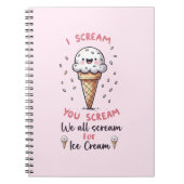 Niedlicher Eiscremepuffer Notizblock (Vorderseite)