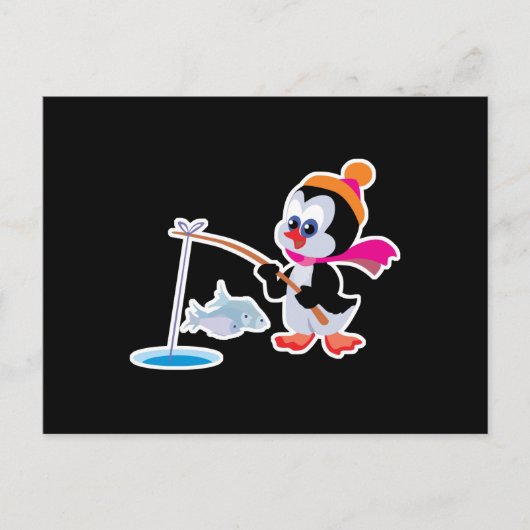 niedlicher Eisfischer Postkarte (Vorderseite)