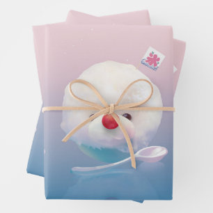 Niedlicher Eishund Geschenkpapier Set