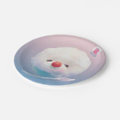 Niedlicher Eishund Pappteller (Schrägansicht)