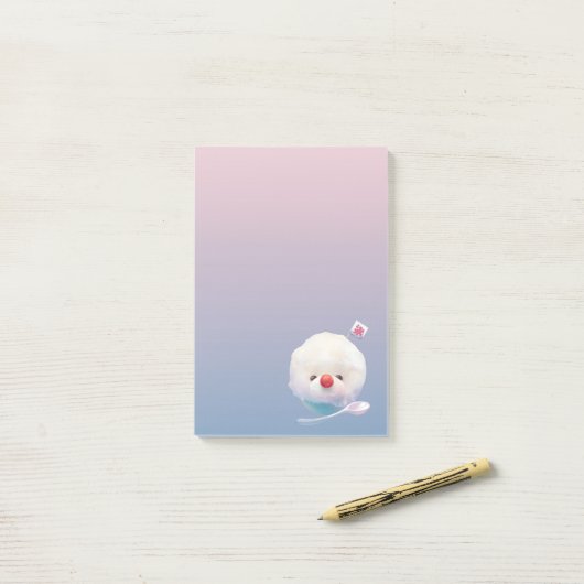 Niedlicher Eishund Post-it Klebezettel (Auf Schreibtisch)