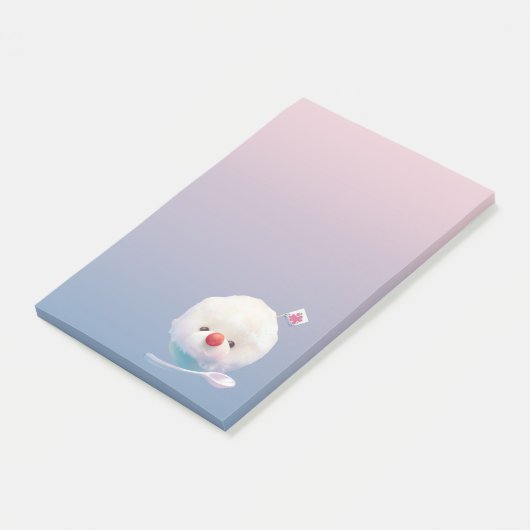 Niedlicher Eishund Post-it Klebezettel (angewinkelt)