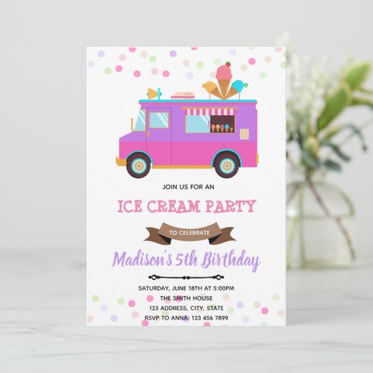 Niedlicher Eisstapler - Einladung (Stehend Vorderseite)