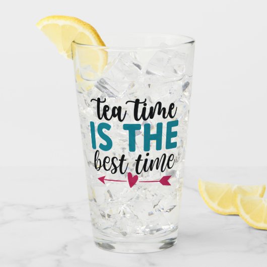 niedlicher Eistee liebt Wortkunst Glas (Vorderseite Ice)