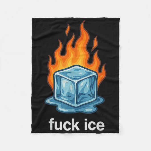 Niedlicher Eiswürfel brennt für Eis-Protest Abschi Fleecedecke (Vorderseite)