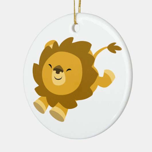 Niedlicher Ekstatischer Cartoon Löwenzunge Keramikornament (Links)