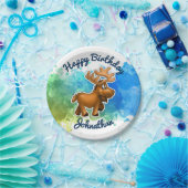 Niedlicher Elch-Teller Pappteller (Party)