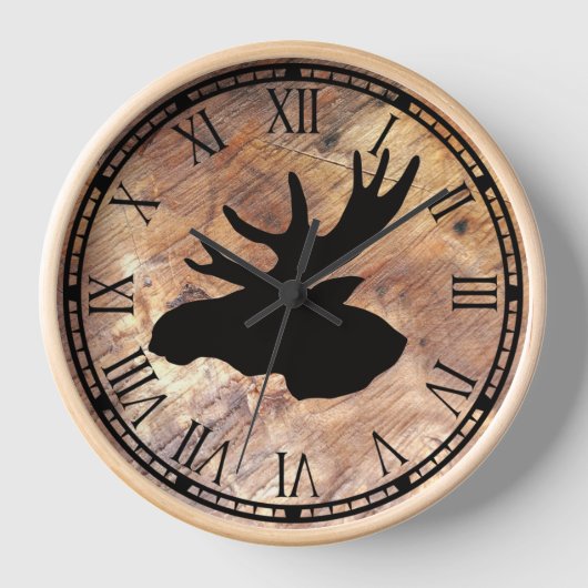 niedlicher Elchkopf Uhr (Vorderseite)