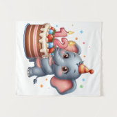 Niedlicher Elefant 12. Geburtstag Wandteppich (Vorderseite (Horizontal))