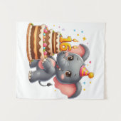 Niedlicher Elefant 16. Geburtstag Wandteppich (Vorderseite (Horizontal))