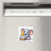 Niedlicher Elefant 4. Geburtstag Magnet (In Situ (Geschirrspüler))
