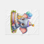 Niedlicher Elefant 6. Geburtstag Fleecedecke (Vorderseite (Horizontal))