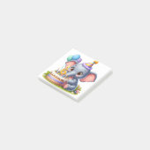 Niedlicher Elefant 6. Geburtstag Post-it Klebezettel (angewinkelt)
