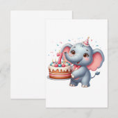 Niedlicher Elefant 7. Geburtstag Begleitkarte (Vorne/Hinten)