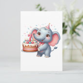 Niedlicher Elefant 7. Geburtstag Begleitkarte (Stehend Vorderseite)