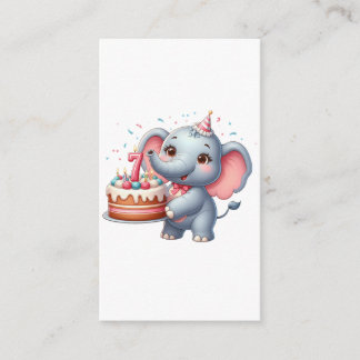 Niedlicher Elefant 7. Geburtstag Begleitkarte