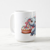 Niedlicher Elefant 7. Geburtstag Kaffeetasse (Vorderseite Links)