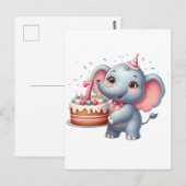 Niedlicher Elefant 7. Geburtstag Postkarte (Vorne/Hinten)