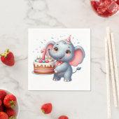 Niedlicher Elefant 7. Geburtstag Serviette (Beispiel)