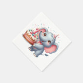 Niedlicher Elefant 7. Geburtstag Serviette (Ecke)