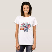 Niedlicher Elefant 7. Geburtstag T-Shirt (Vorne ganz)
