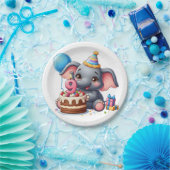 Niedlicher Elefant 9. Geburtstag Pappteller (Party)