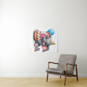 Niedlicher Elefant 9. Geburtstag Wandteppich (Beispiel (Horizontal))