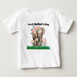 Niedlicher Elefant am ersten Muttertag Baby T-shirt