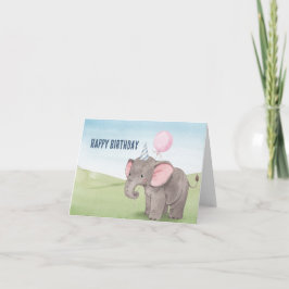 Niedlicher Elefant Aquarell Glückwunsch Geburtstag Karte