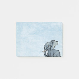 Niedlicher Elefant auf Blue Post-It-Notes Post-it Klebezettel