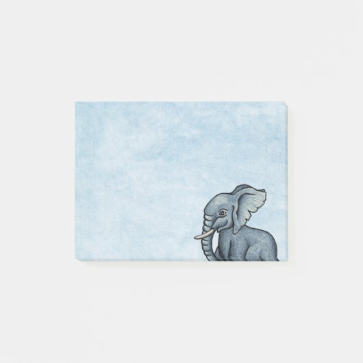Niedlicher Elefant auf Blue Post-It-Notes Post-it Klebezettel (Vorderseite)