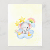 Niedlicher Elefant auf der Wolkendusche (Rückseite)