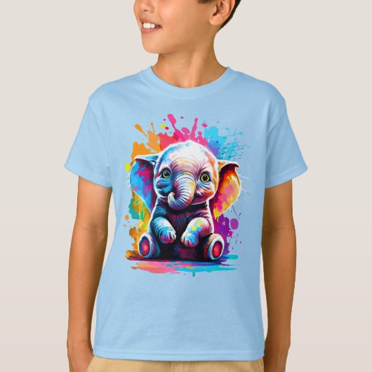 Niedlicher Elefant - Baby Elephant farbenfroh - El T-Shirt (Vorderseite)
