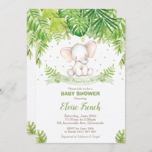Niedlicher Elefant Baby Shower Jungle Animes Boy Einladung