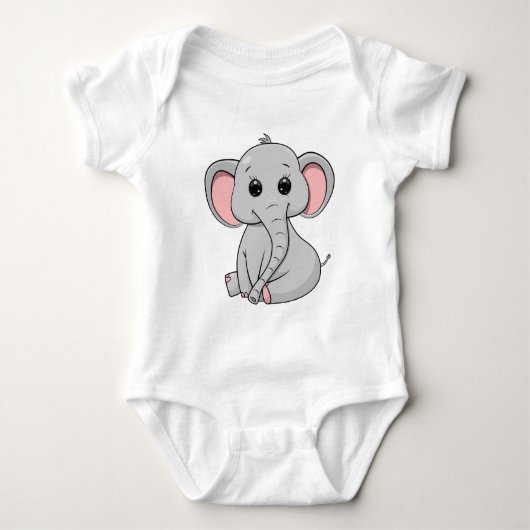 Niedlicher Elefant Baby Strampler (Vorderseite)