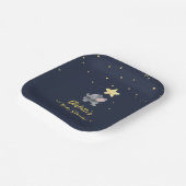 Niedlicher Elefant & Ballon unter der glühenden Na Pappteller (Gewinkelt)