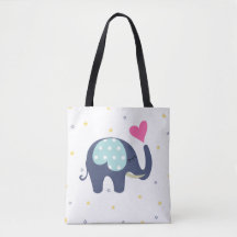 Niedlicher Elefant bedruckt Tote-Tasche