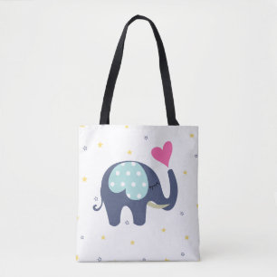 Niedlicher Elefant bedruckt Tote-Tasche Tasche